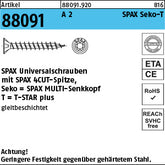 SPAX A2 Torx Senkkopf A2 (Senkkopf-Torx)