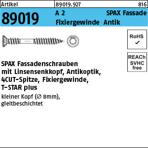 SPAX-S A2 -T klein Linsenkopf, CUT-Spitze, Antikoptik Antik