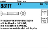Sicherheits Schrauben (D7991) A2 mit PIN-Innensechsrund T10 - Diebstahlhem.Schrauben