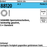 SCHNORR - Scheiben 1.4301 S 2 A - SCHNORR-Sperrzahnsch.
