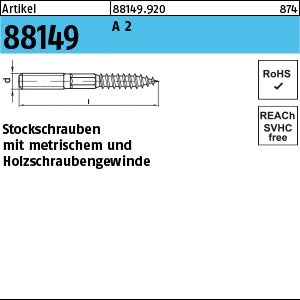 Stockschrauben A2 Typ 23E - Stockschrauben