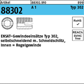 ENSAT 1.4305 rostfrei, Typ 302 - ENSAT-Gewindeeinsätze
