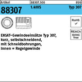 ENSAT 1.4105 Typ 307 rostfrei, mit Bohrung - ENSAT-Gewindeeinsätze