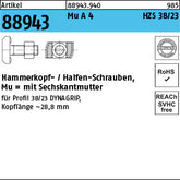 Halfenschrauben HZS 38/23 A4-70 Mutter - Halfenschraube