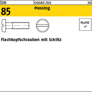 DIN 85 Messing - Flachkopfschrauben