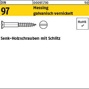 DIN 97 Messing vernickelt - Holzschrauben