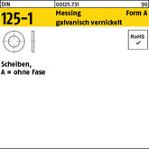 DIN 125 Messing A 3, 2 vernickelt Messing Ni - Scheiben