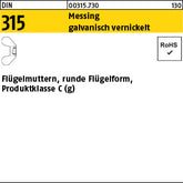 DIN 315 Messing vernickelt - Flügelmuttern