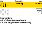 DIN 431 Messing B G 1/4 SW 22 Messing - Rohrmuttern