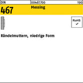 DIN 467 Messing - Rändelmuttern