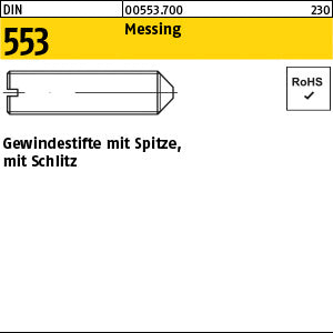 DIN 553 Messing - Gewindestifte