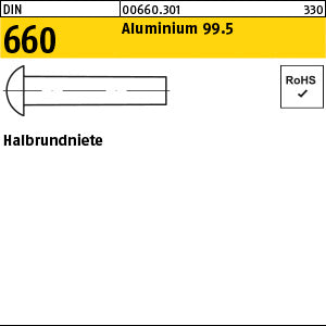 DIN 660 Al 99.5 Al - Halbrundniete