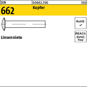 DIN 662 Kupfer Cu - Linsenniete
