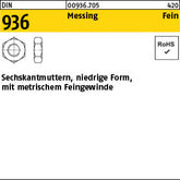DIN 936 Messing - Sechskantmuttern [050]