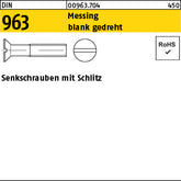 DIN 963 Messing blank gedreht Messing gedr - Senkschrauben