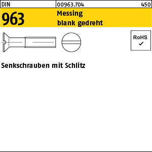 DIN 963 Messing blank gedreht Messing gedr - Senkschrauben