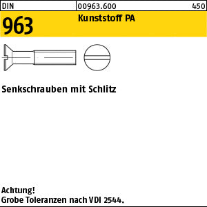 DIN 963 Kunststoff Polyamid - Senkschrauben
