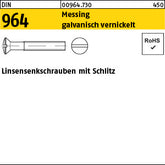 DIN 964 Messing galvanisch vernickelt - Linsen-Senkschrauben