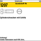 ISO 1207 Kunststoff Polyamid - Zylinderschrauben