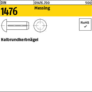 DIN 1476 Messing - Halbrundkerbnägel