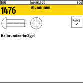 DIN 1476 Aluminium Al - Halbrundkerbnägel