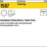 DIN 1587 Messing - Sechskant-Hutmuttern