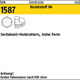 DIN 1587 Kunststoff Polyamid - Sechskant-Hutmuttern