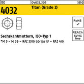 ISO 4032 Titan Grade II Ti - Sechskantmuttern