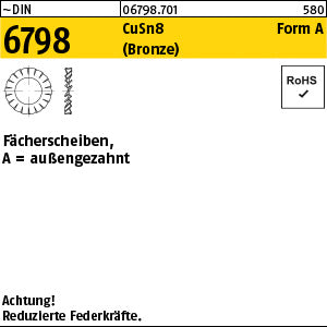 DIN 6798 Bronze A 3, 2 Bronze - Fächerscheiben