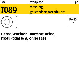 ISO 7089 Messing 3 ( x 0, 5) vernickelt - Scheiben