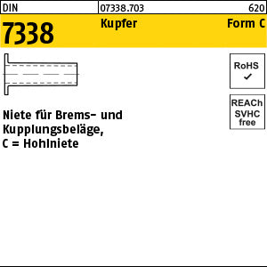 DIN 7338 Kupfer C Cu - Niete