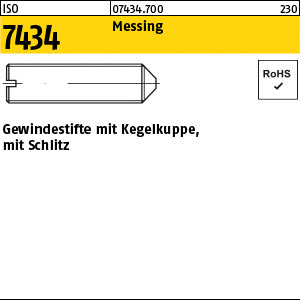 ISO 7434 Messing - Gewindestifte mit Schlitz