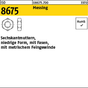ISO 8675 Messing - Sechskantmuttern mit Fasen