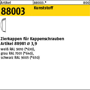 Kappen für Kappenschr. schwarz - Zierkappen