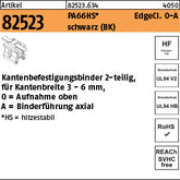 Befestigungsbinder mit Edgeclip PA66HS schwarz O-A - Befestigungsbinder
