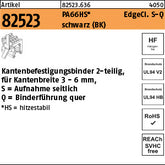 Befestigungsbinder mit Edgeclip PA66HS schwarz S-Q - Befestigungsbinder