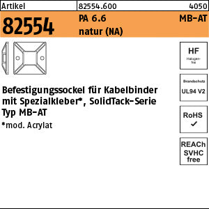 Befestigungssockel PA66 natur B= max. 4, 1 - Befestigungssockel