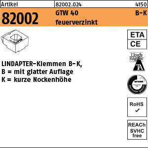 LINDAPTER GT B KM 10 feuerverzinkt, kurz