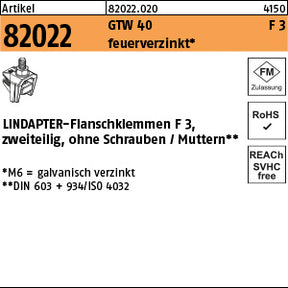 LINDAPTER Flanschkl. GT F3 feuerverzinkt, 2 teilig