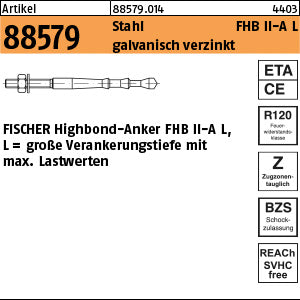 FISCHER-Highbond-Anker Stahl Zn FHB II-A L / 10