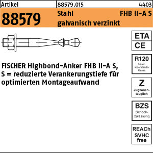 FISCHER-Highbond-Anker Stahl Zn FHB II-A S / 10