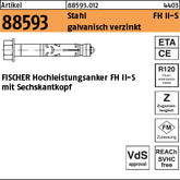 FISCHER-Hochleistungsanker galvanisch verzinkt, FH II 10/ 10 S