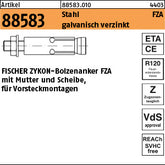 FISCHER-Zykon Anker FZA 8.8 10 x 40 /10 galvanisch verzinkt