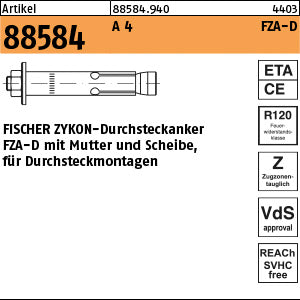 FISCHER-Zykon-Durchsteckan. A4 FZA-D 12 x 60 D/10