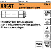 FISCHER-Zykon Einschlaganker galvanisch verzinkt FZEA II 10 x 40
