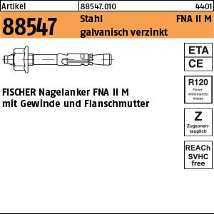 FISCHER-Nagelanker mit Gewinde FNA II 6 x 30 / 5