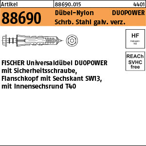 FISCHER-Dübel DUOPOWER S LD [050]