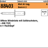 Blindniete Alu/A2 FLAKO A - Offene Blindniete