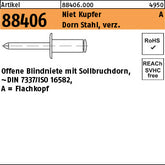 Blindniete Cu/Stahl verzinkt FLAKO A - Offene Blindniete