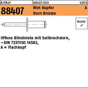 Blindniete Cu/Bronze FLAKO A - Offene Blindniete